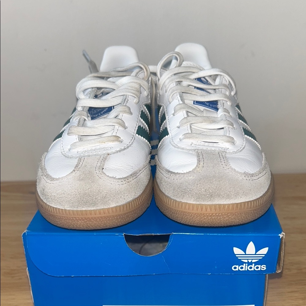 Adidas White and Green Sneakers